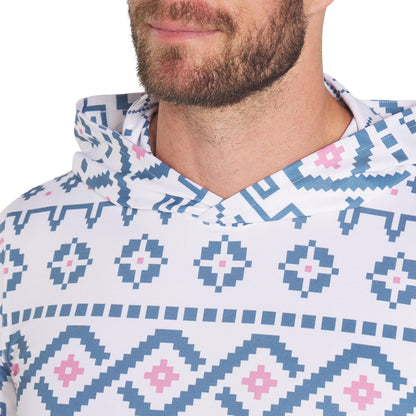 Puma Golf Hoodie - Fair Isle - White Glow / Blue Horizon - L