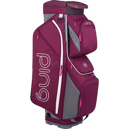 PING Traverse Cart Bag - Garnet / Heather Gray