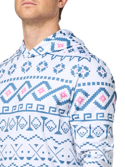 Puma Golf Hoodie - Fair Isle - White Glow / Blue Horizon - L