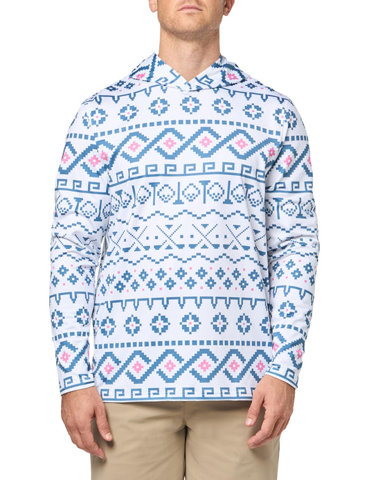 Puma Golf Hoodie - Fair Isle - White Glow / Blue Horizon - M