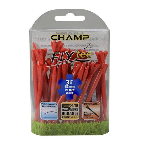 Champ Fly Tee - 25 Count - Red - 3-1/4''
