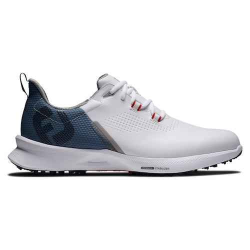 FootJoy FJ Fuel Men Spikeless Laced Golf Shoes - White / Blue Fog / Red