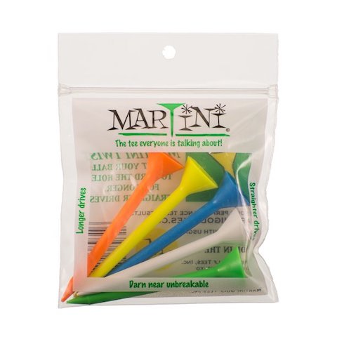 Martini Golf Tee - 5 Count - Assorted - 3-1/4"