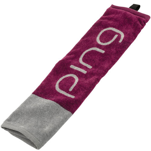 PING Women's Tri-Fold Towel Silver and Garnet Towels