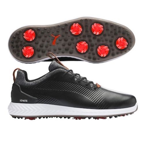 PUMA Ignite Pwradapt Leather 2.0 Golf Shoes - Black