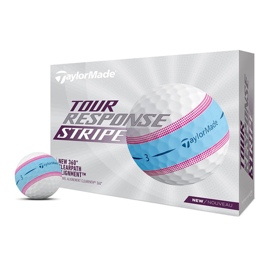 TaylorMade 2022 Tour Response Stripe Golf Balls - Blue / Pink