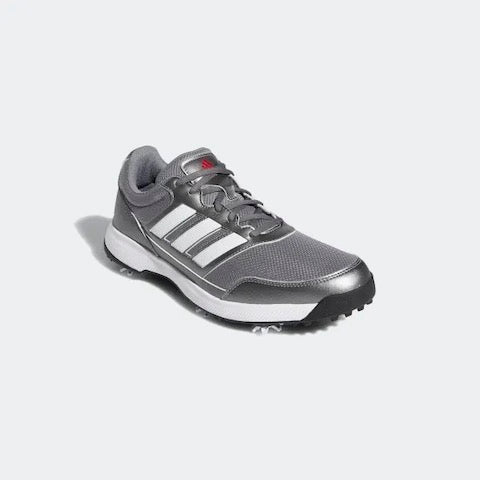 Adidas Tech Response 2.0 Golf Shoes - Iron Metallic / Cloud White / Scarlet