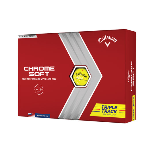 Callaway 2022 Chrome Soft Yellow Triple Track Golf Balls