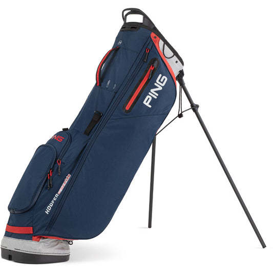 PING Hoofer 201C Double Strap Stand Bag - Navy / White / Red
