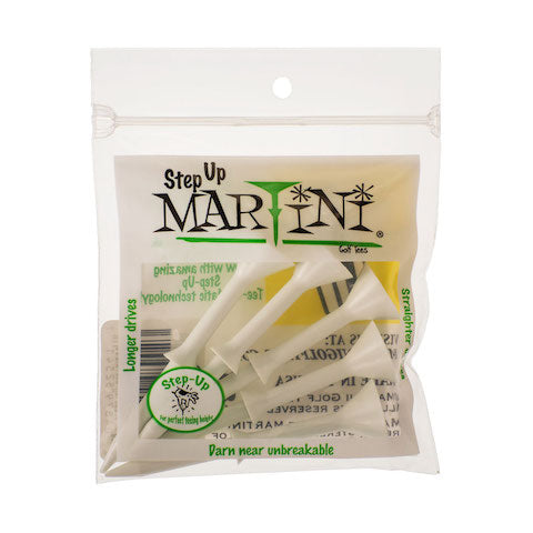 Martini Golf Tees 5 Count White Step-Up Tees