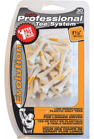 Professional Evolution Tee System 30 Count White/Orange- 1-1/2" Tees